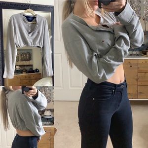 Custom Thermal Henley Crop Top